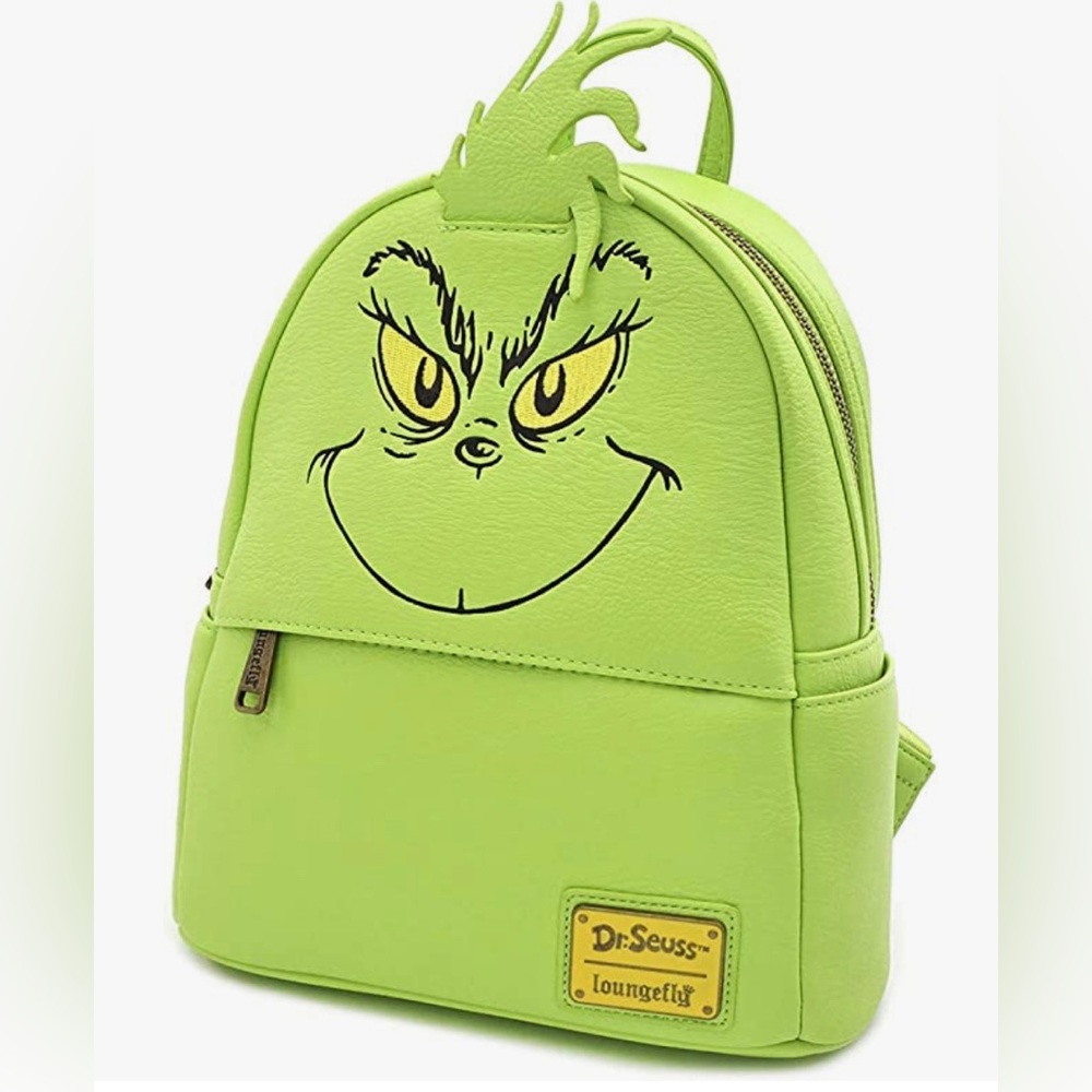 Loungefly Dr. Seuss the Grinch Faux Leather Mini Backpack and Wallet Set - Picture 3 of 12